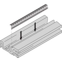SCHROFF horizontale rail type H-VT, zwaar, met EMC-pakking, 42 pk