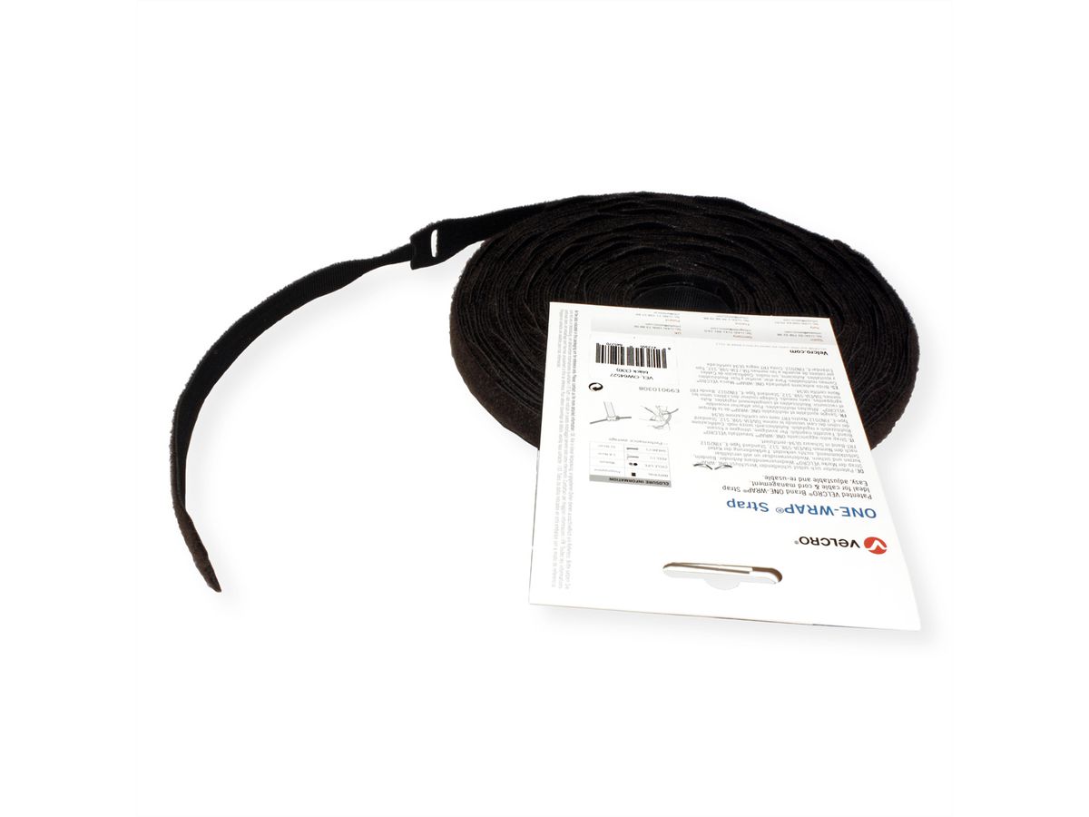 VELCRO® One Wrap® Strap 20mm x 200mm, 100 Stück, schwarz