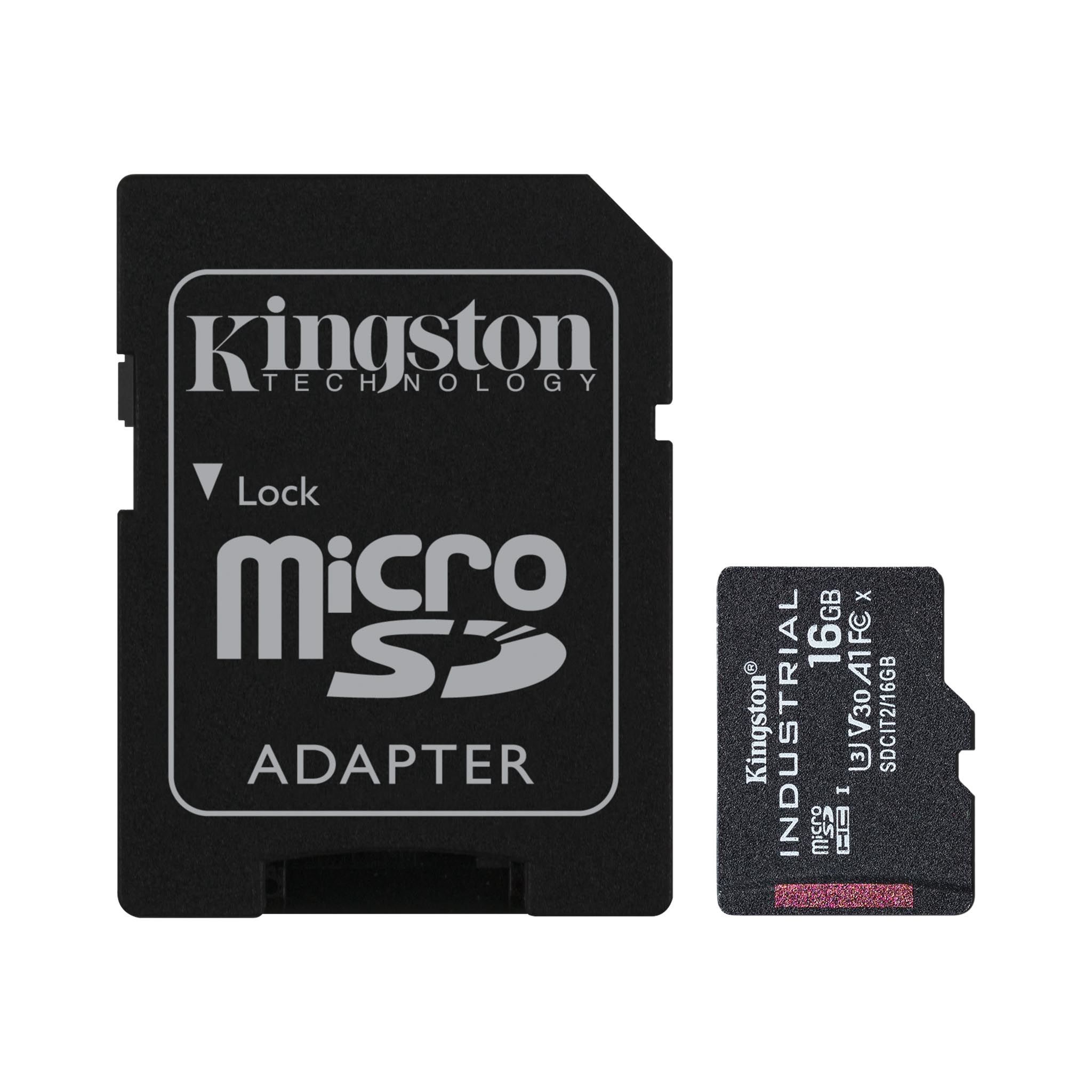 Kingston Technology Industrial memory card 16 GB MicroSDHC UHS-I Class 10