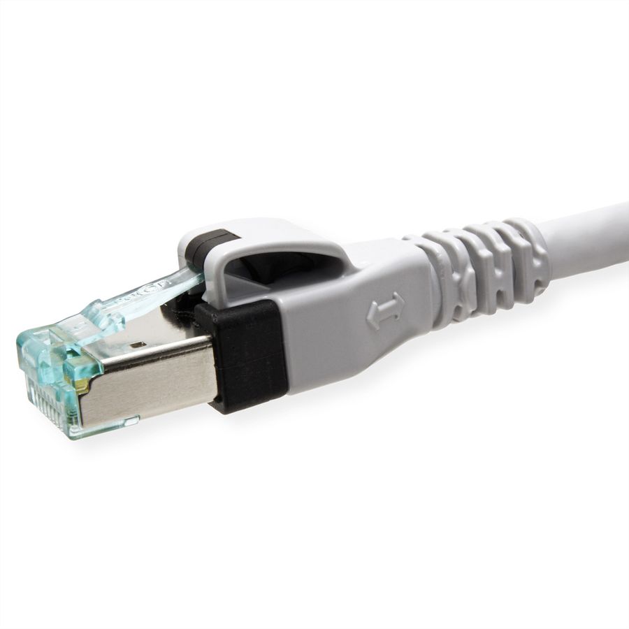 EasyLan DualBoot PushPull IP20 patchkabel, Cat.6A (Klasse EA), S/FTP, grijs, 0,5 m