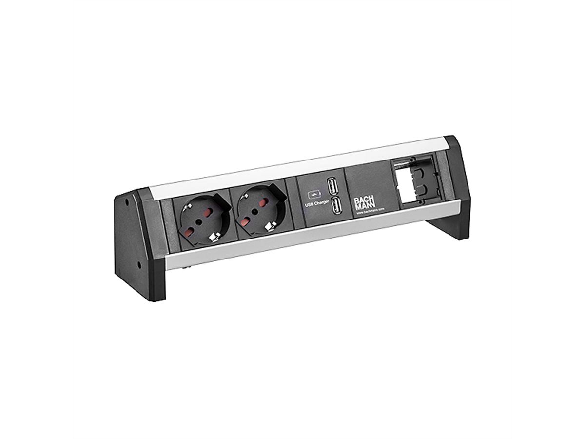 BACHMANN DESK 2xP40 USB Oplader 1xCM, Stroom GST18 Italia