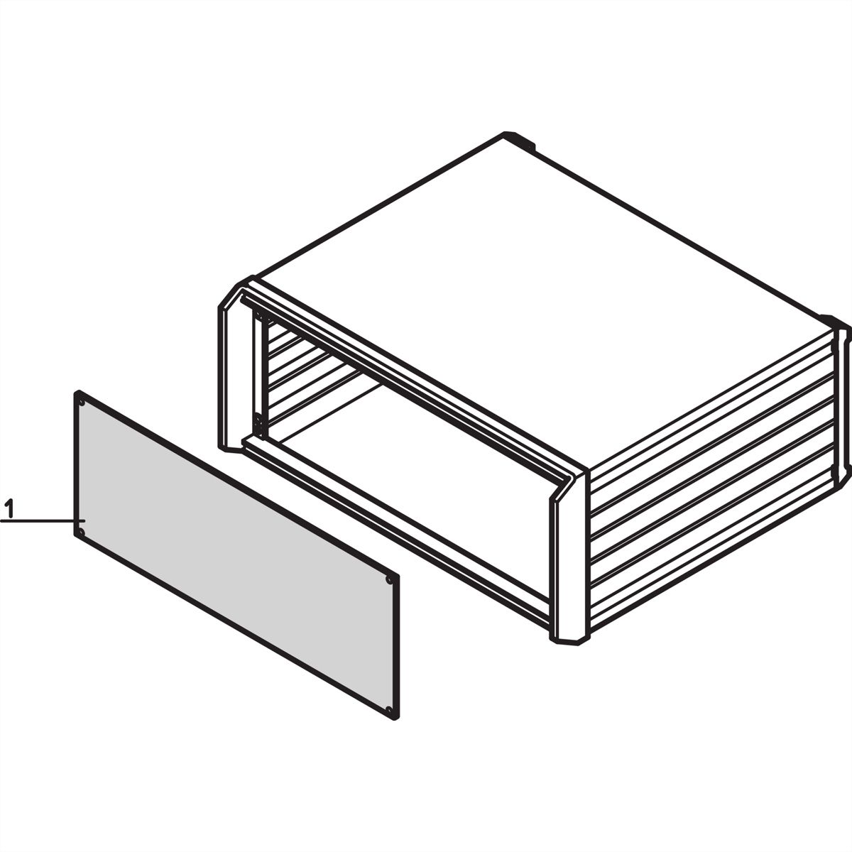 SCHROFF PropacPRO Front Panel, Full Width, Unshielded, 6 U, 84 HP, 2.5 mm, Al, Anodized, Untreated Edges