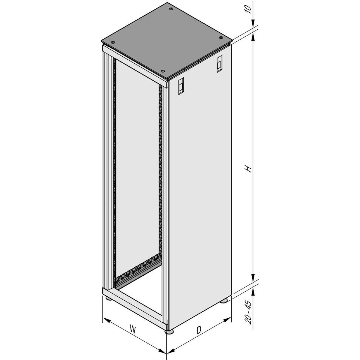 SCHROFF Varistar Deco Cabinet With 19" Panel Mounts in Deco Frame, 42 U 2000H 600W 600D
