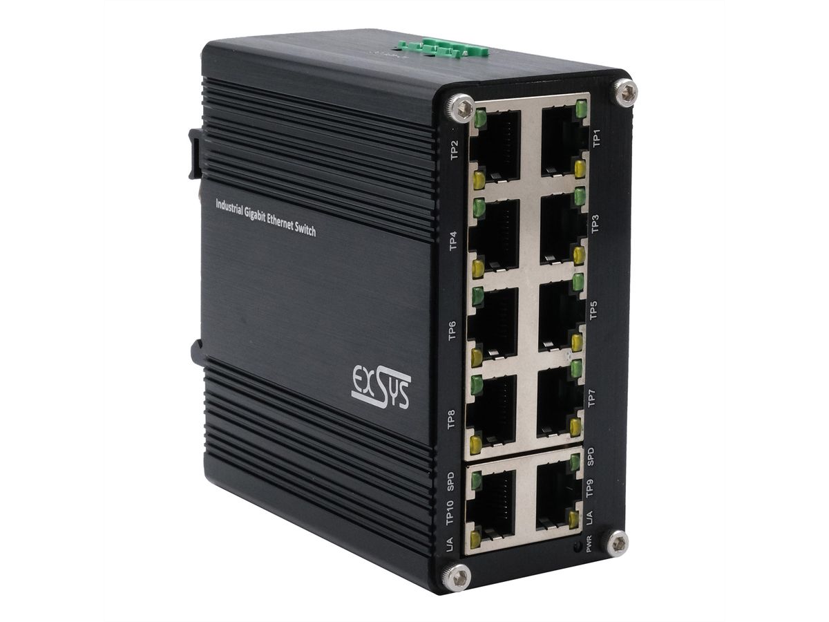 EXSYS EX-62025 10-poorts Industriële Ethernet Switch