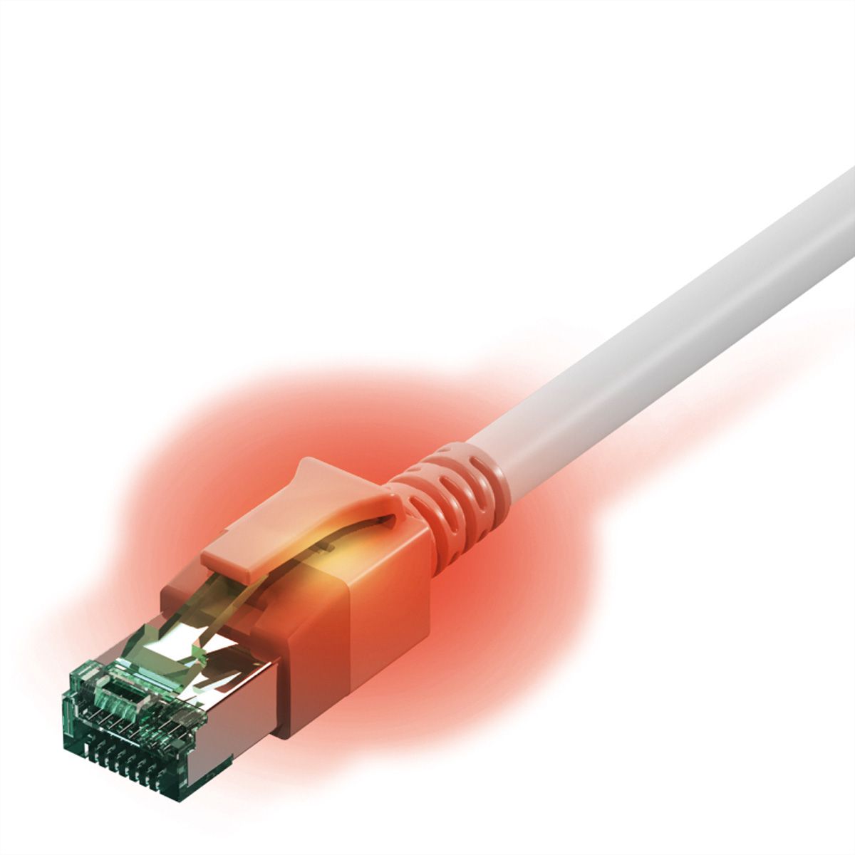 EasyLan S/FTP DualBoot LED Patch Cable Cat.6A, RJ45 / RJ45, LSOH, white, 7.5 m