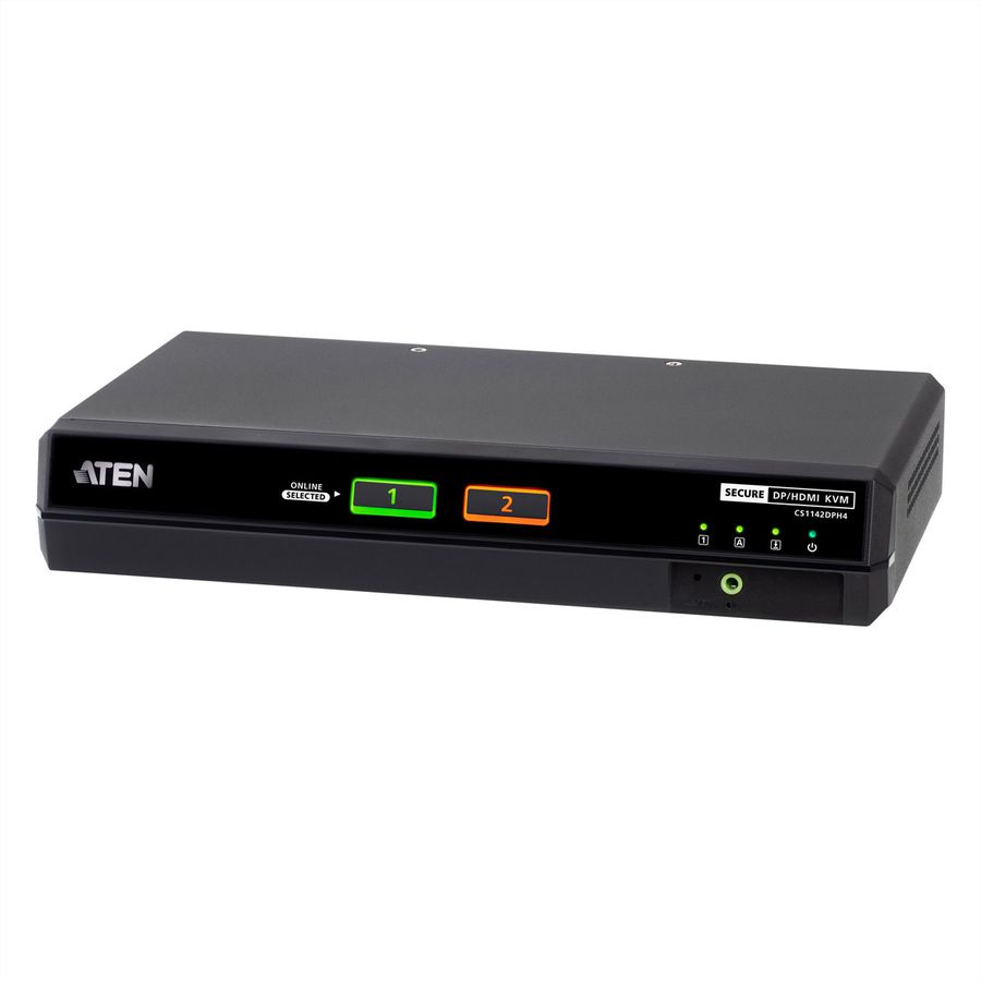 ATEN CS1142DPH4 2-poorts USB 5K DP/HDMI, Universele Secure KVM switch met twee schermen