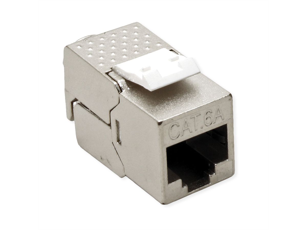 ROLINE DIN-railadapter voor Keystone-modules, incl. Cat.6A Keystone, afgeschermd, 45°