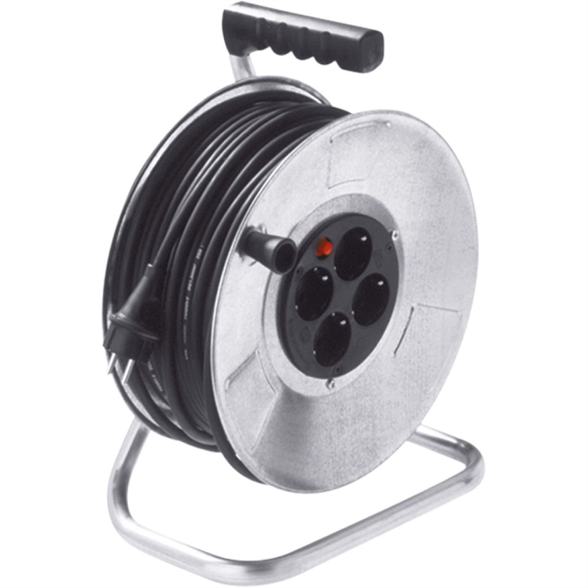 BACHMANN sheet steel cable reel 4-f. 50m, H05RR-F 3G1.5mm, IP20