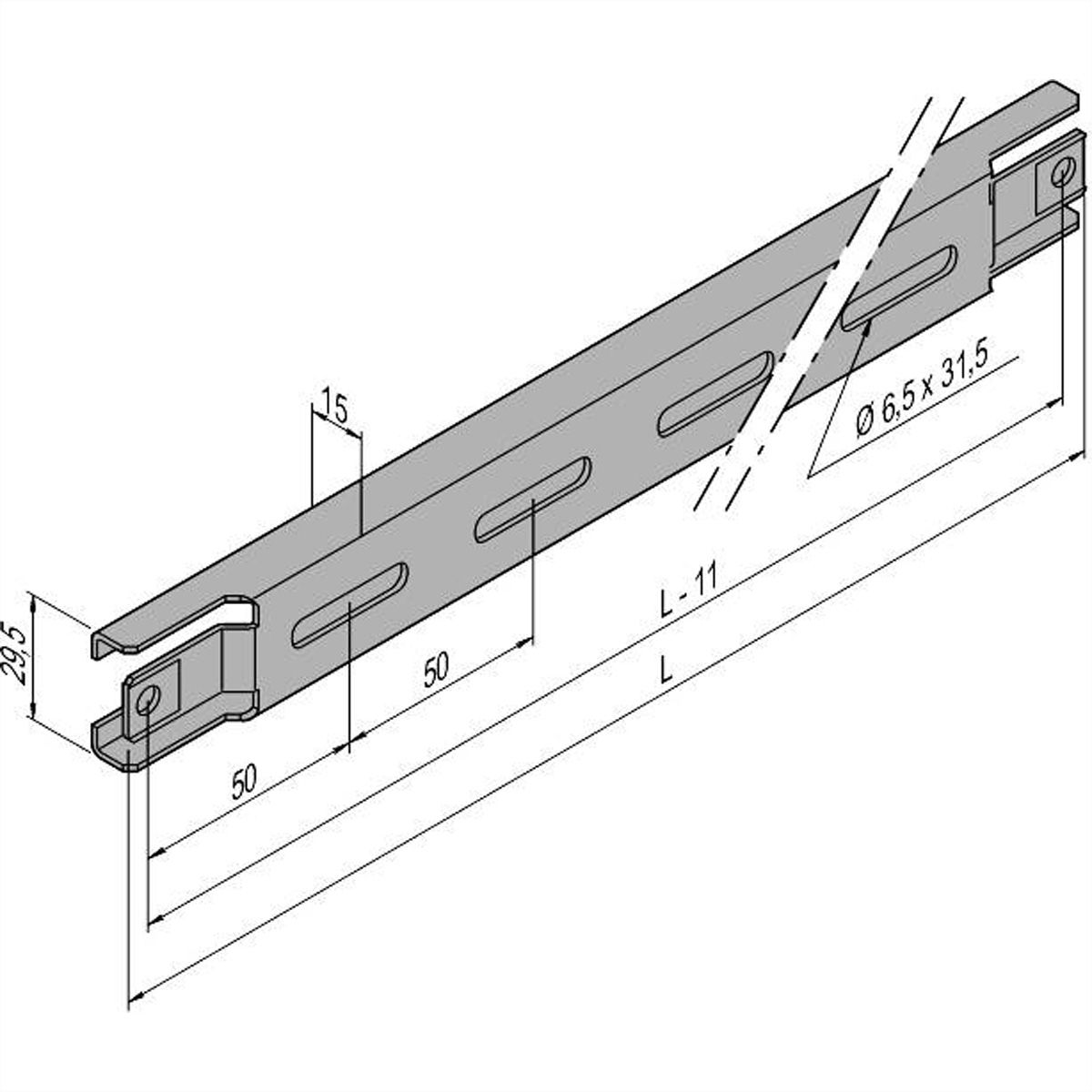 SCHROFF Varistar C-Rail for Cabinet Depth 1100 mm