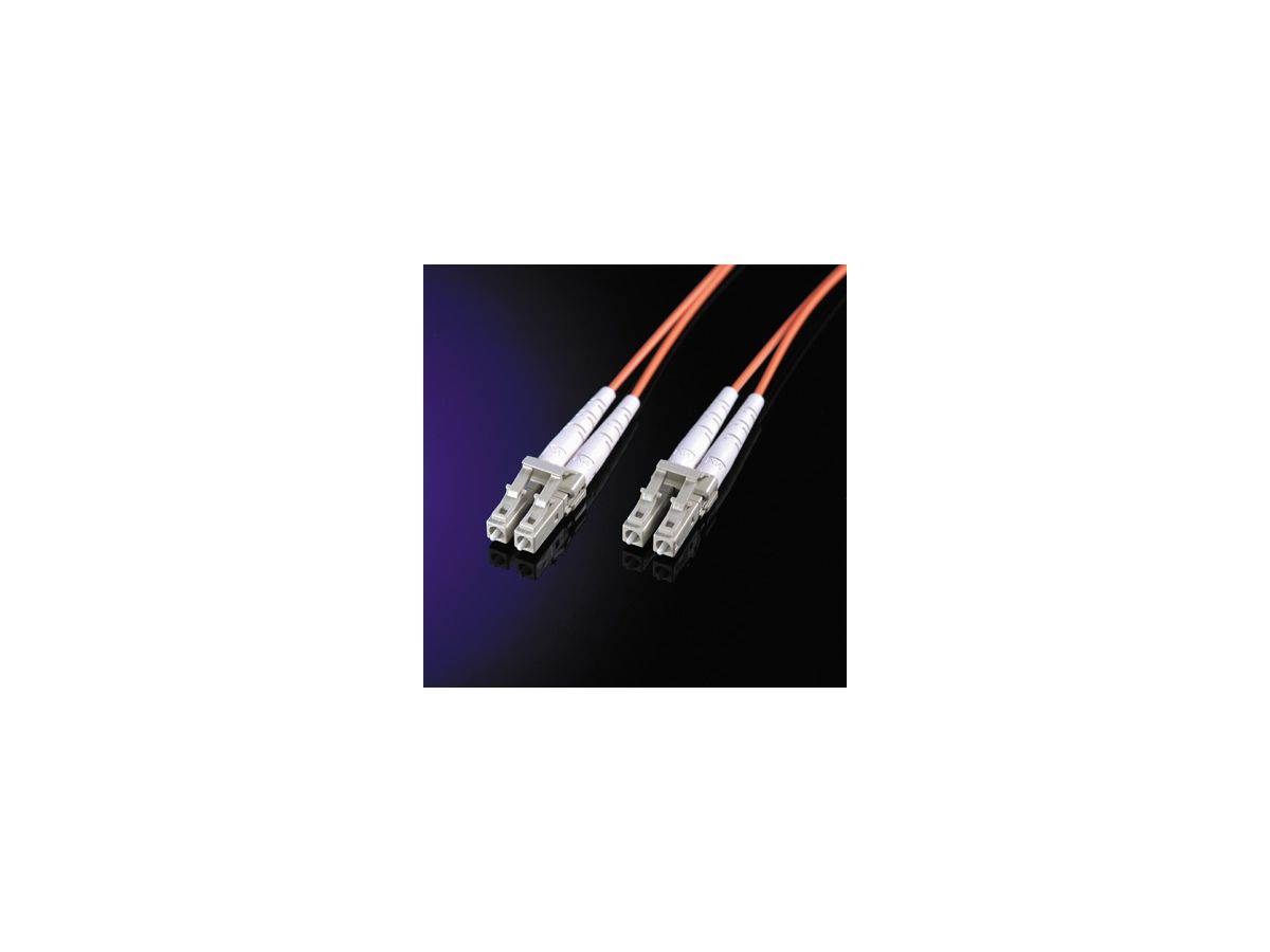 Fibre kabel duplex. 50/125 µm LC/LC, oranje, 2 m