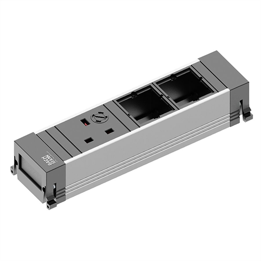 BACHMANN POWER FRAME 1xUK 3,15A 90° 2xCM, Stroom 0,2m GST18 Verenigd Koninkrijk (UK)