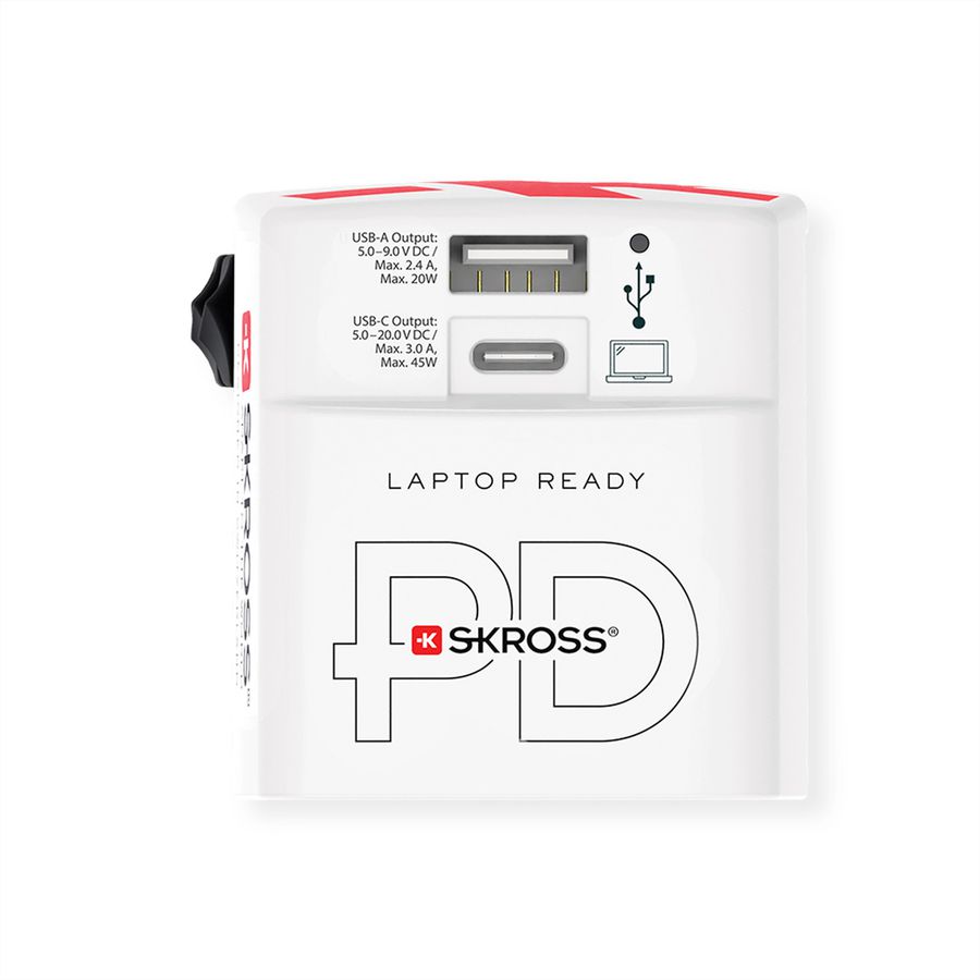 Skross World USB Charger AC45PD with USB C cable, worldwide