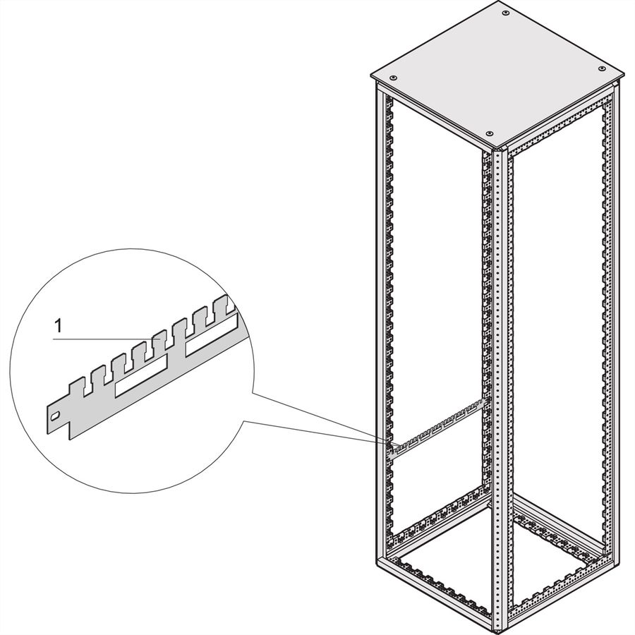 SCHROFF Varistar Cable Support Rail for Cabinet Depth, RAL 7021, 1200D