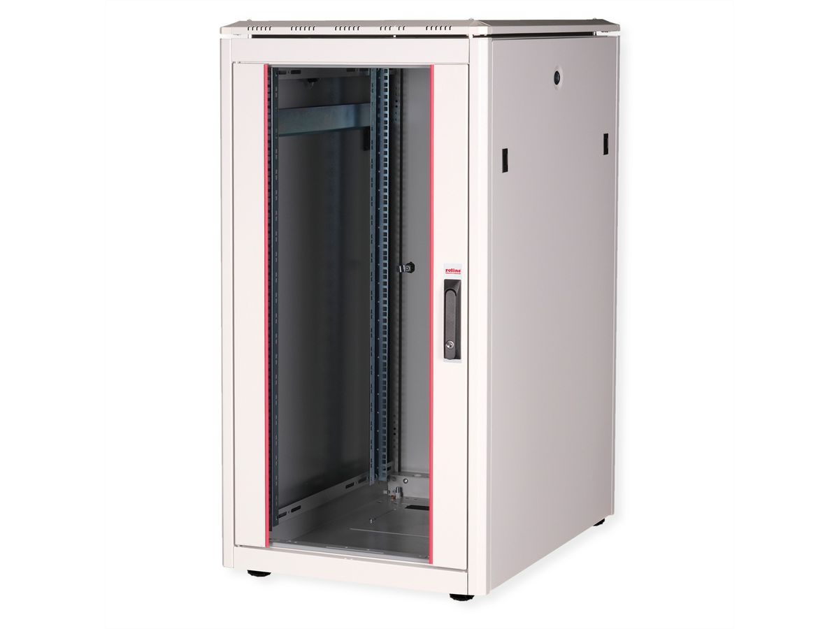 ROLINE 19-inch network cabinet Pro 22 U, 600x800 WxD glass door grey