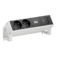 BACHMANN DESK2 2xUTE 1xUSB C/C 45W, L=0,2m RAL9010