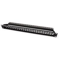 ROLINE 19" keystone patchpaneel, 24P, niet afgeschermd, zwart