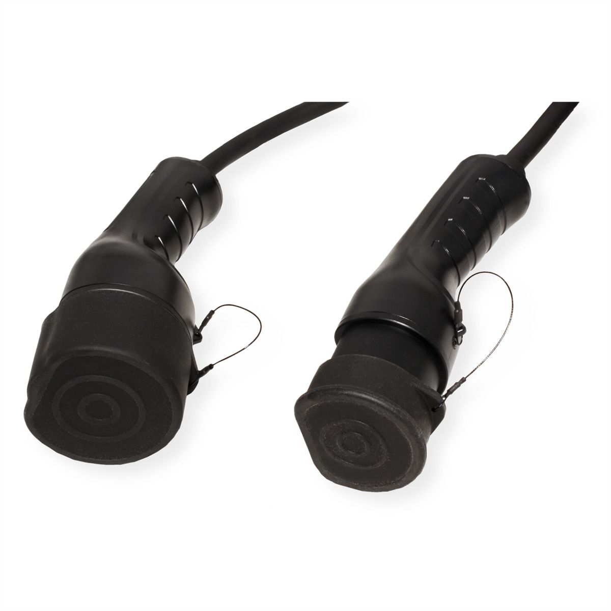 ROLINE EV Charging Cable Assembly Type2, 1-Phase, 250VAC (1P+N+E), 32 A, 7.4 kW, spiral (max. 1.8m)