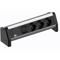 BACHMANN Desk 3x earthing contact, switch, 3 m