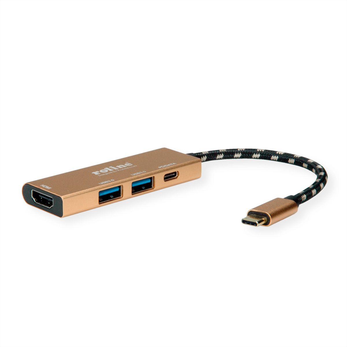 ROLINE GOLD USB-C dockingstation, HDMI 4K, 2x USB 3.2 Gen 1, 1x PD