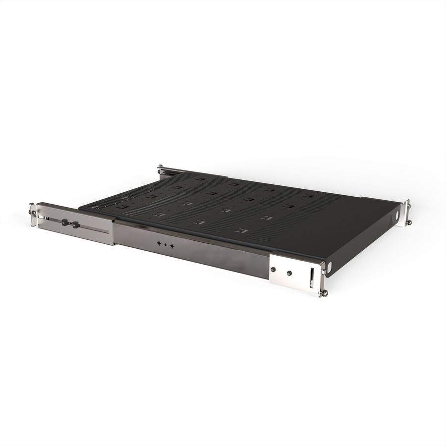SCHROFF 19" Telescopic Shelf for Varistar, Novastar, Eurorack, 70 kg, RAL 7021, 553W 700D