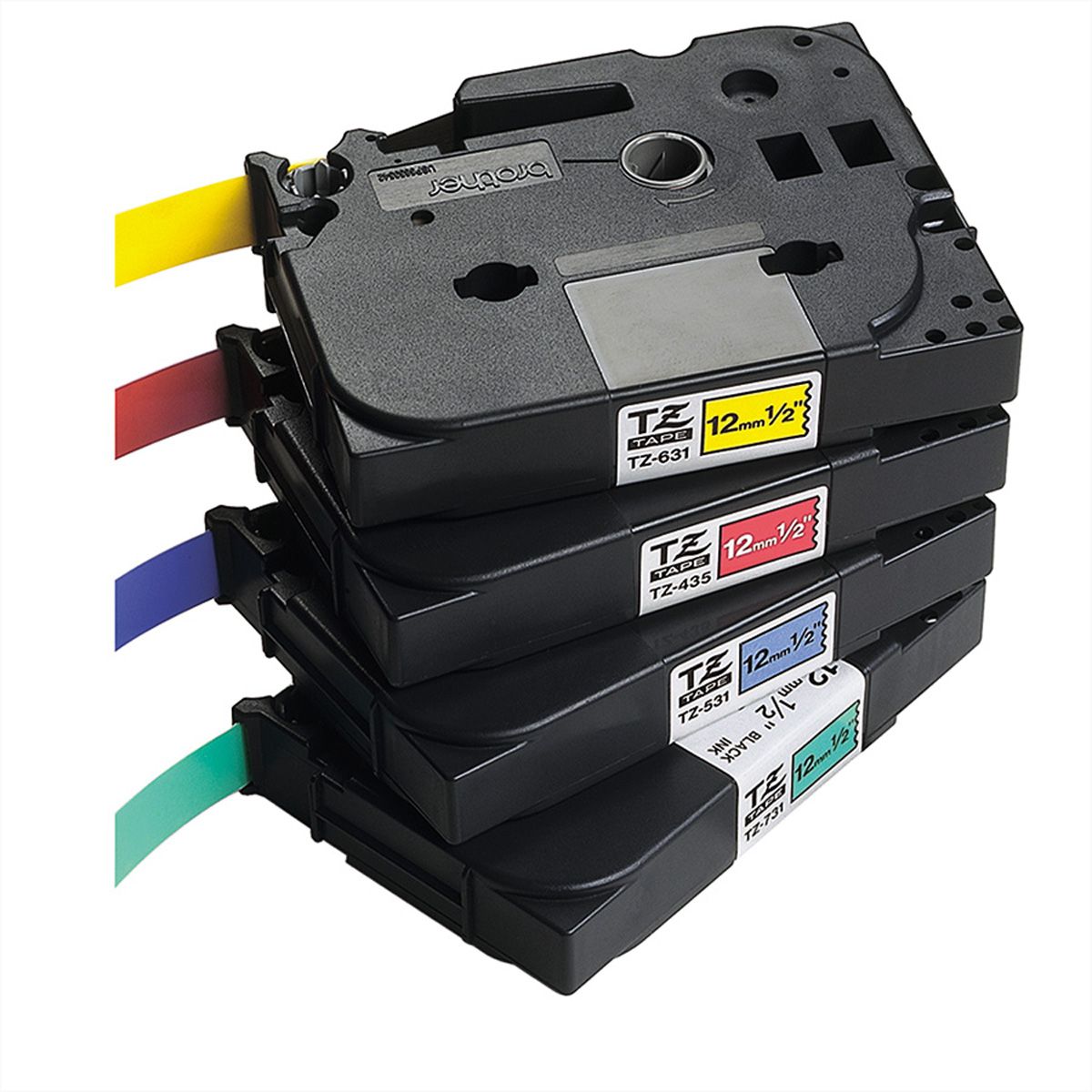 BROTHER TZe-211 labelingtape gelamineerd 6 mm wit/zwart