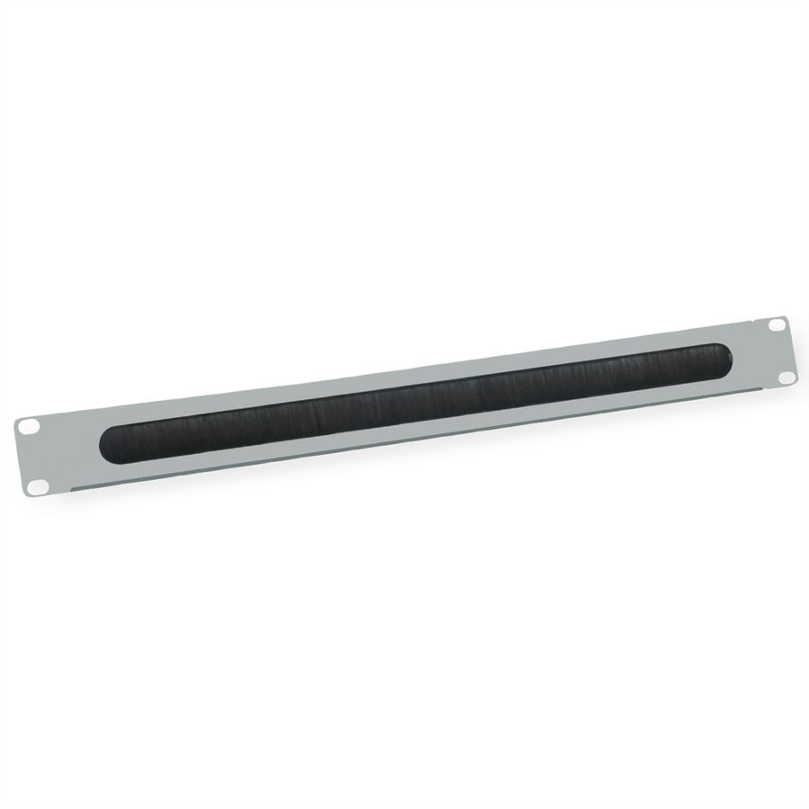 VALUE 19"-Kabel doorvoerstrook 1 HE met borstel, grijs