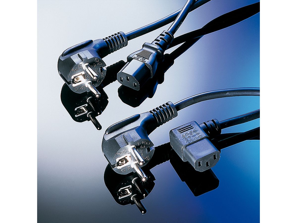 SCHROFF Mains Cable, SCHUKO/UTE to IEC C13, Grey, 2.5 m