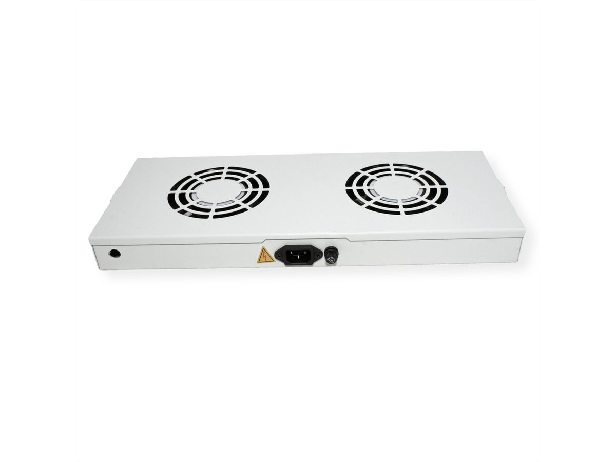 ROLINE 19" Fan unit with 2 fans, ON/OFF grey