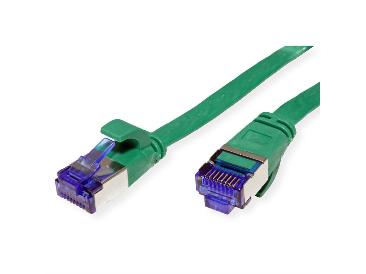 VALUE FTP Patch Cord, Cat.6A (Class EA), extra-flat, green, 1 m