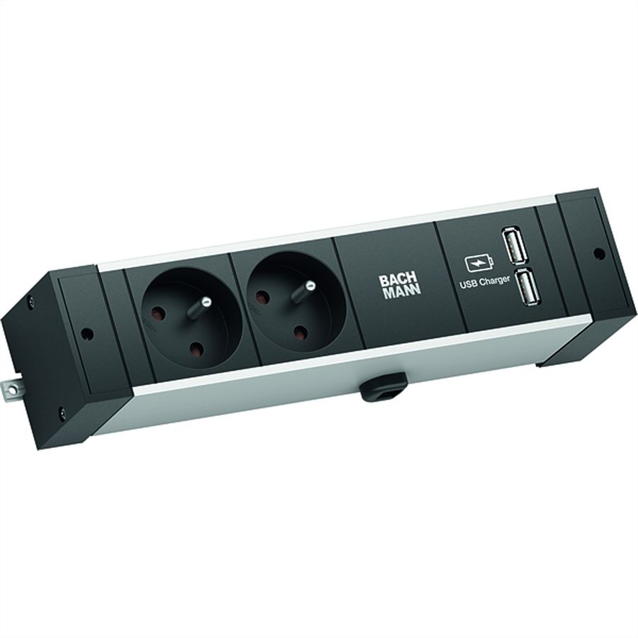 BACHMANN SCHAKELAAR 2xUTE 1xUSB Oplader 2,0m GST18
