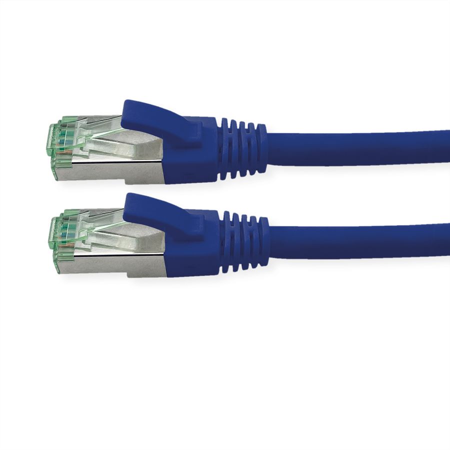 ROLINE RM Patchkabel Cat.6A S/FTP (PiMF), blauw, 0,3 m