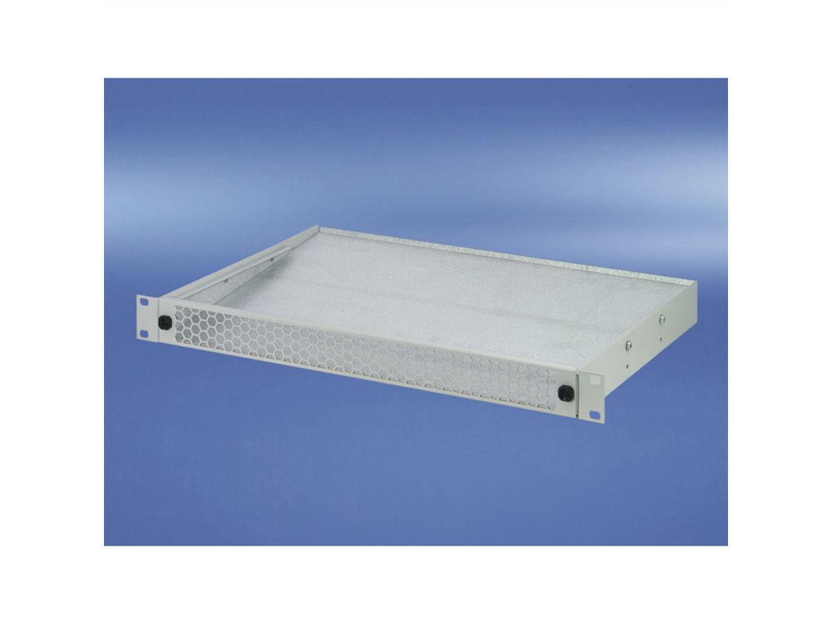 SCHROFF 1 U Luchtrooster voor 19" ventilatorkast, 6 ventilatoren, vooraan geperforeerd, 330 mm, RAL 9006