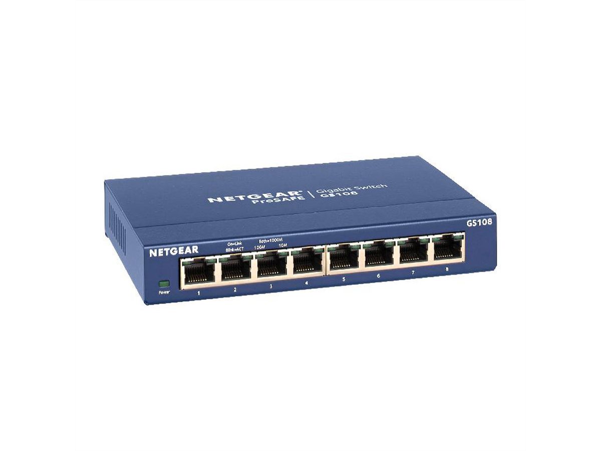 GS108 Desktop GigaBit Switch, 8x RJ-45