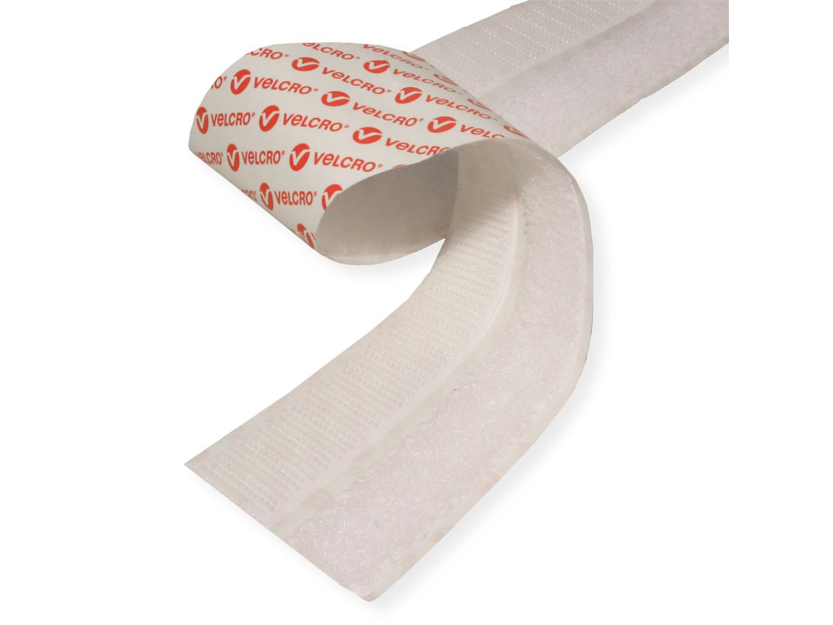 VELCRO® zelfklevend klittenband 20 mm x 10 m wit