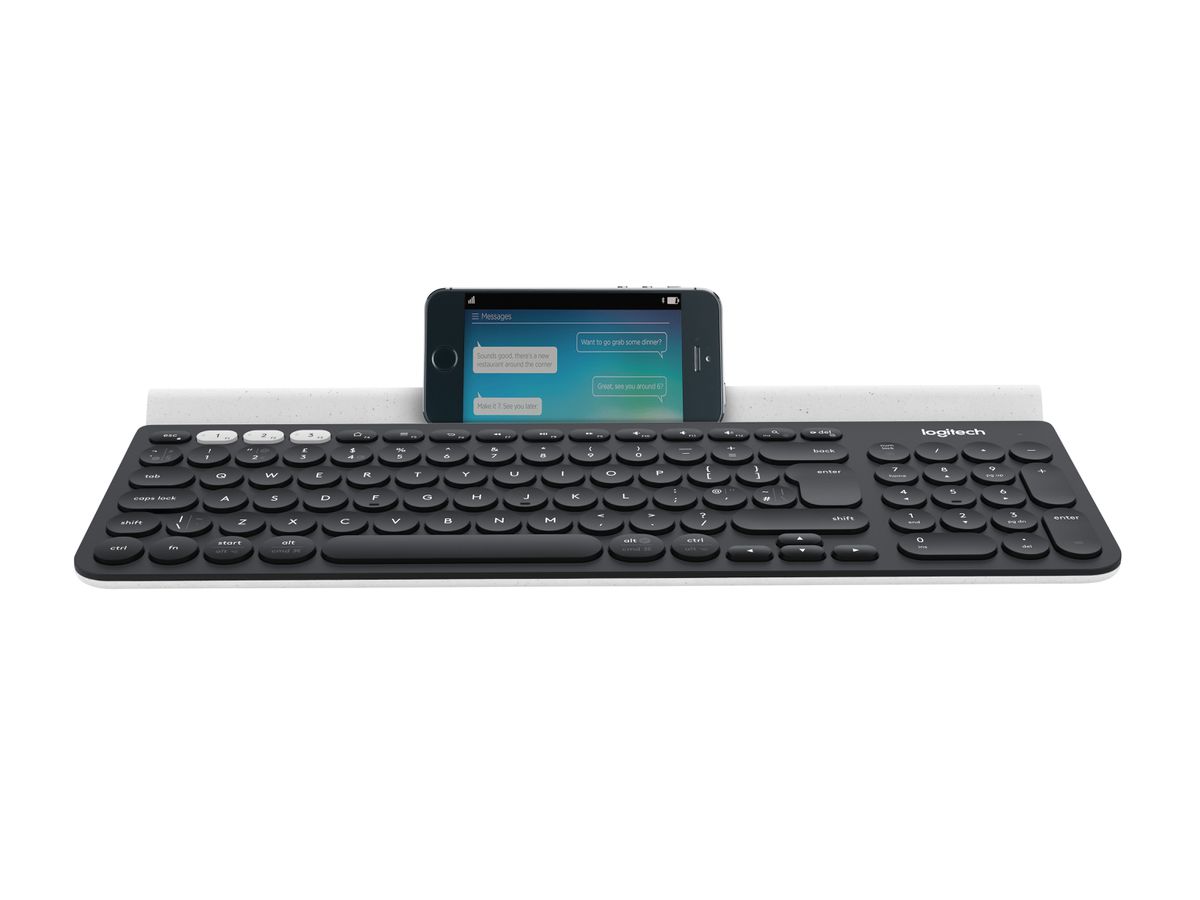 Logitech K780 Multi-Device Wireless Keyboard toetsenbord RF-draadloos + Bluetooth QWERTY Engels Grijs, Wit