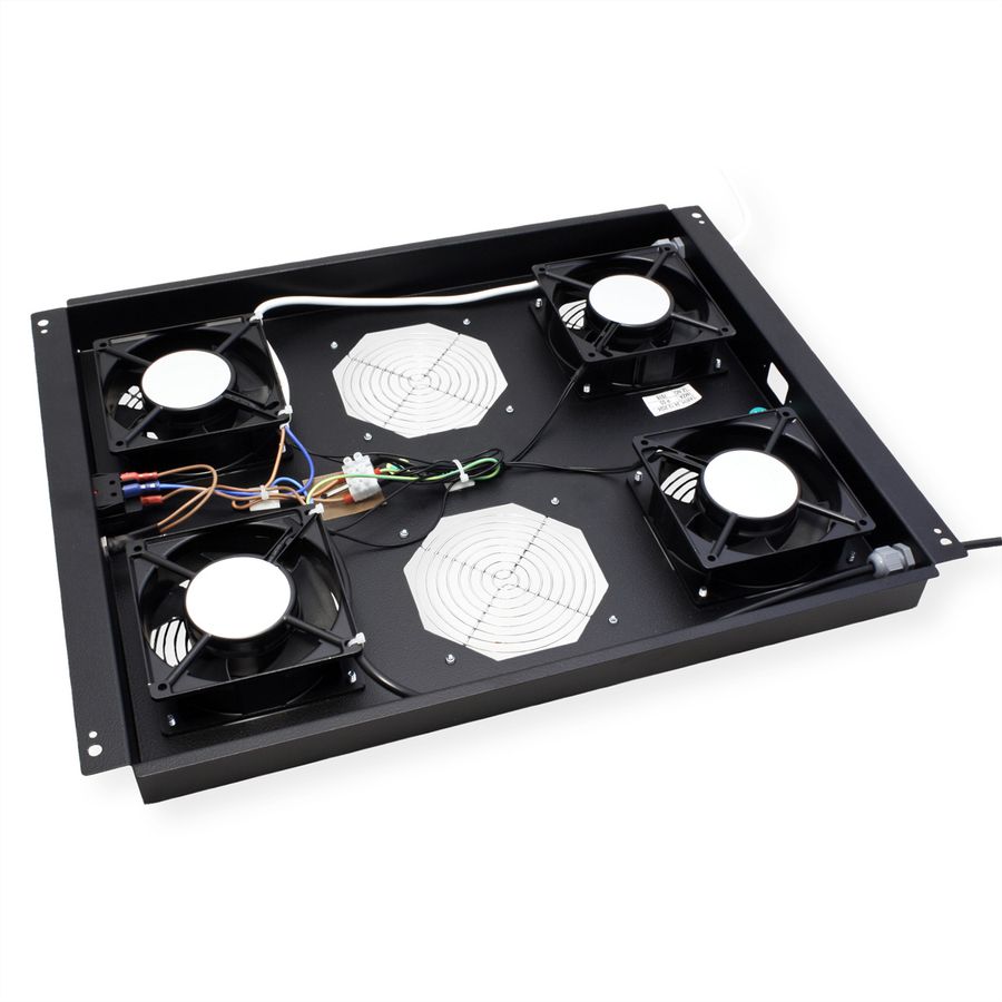 ROLINE 19-inch roof-mounted fan unit 4 fans, Thermostat black