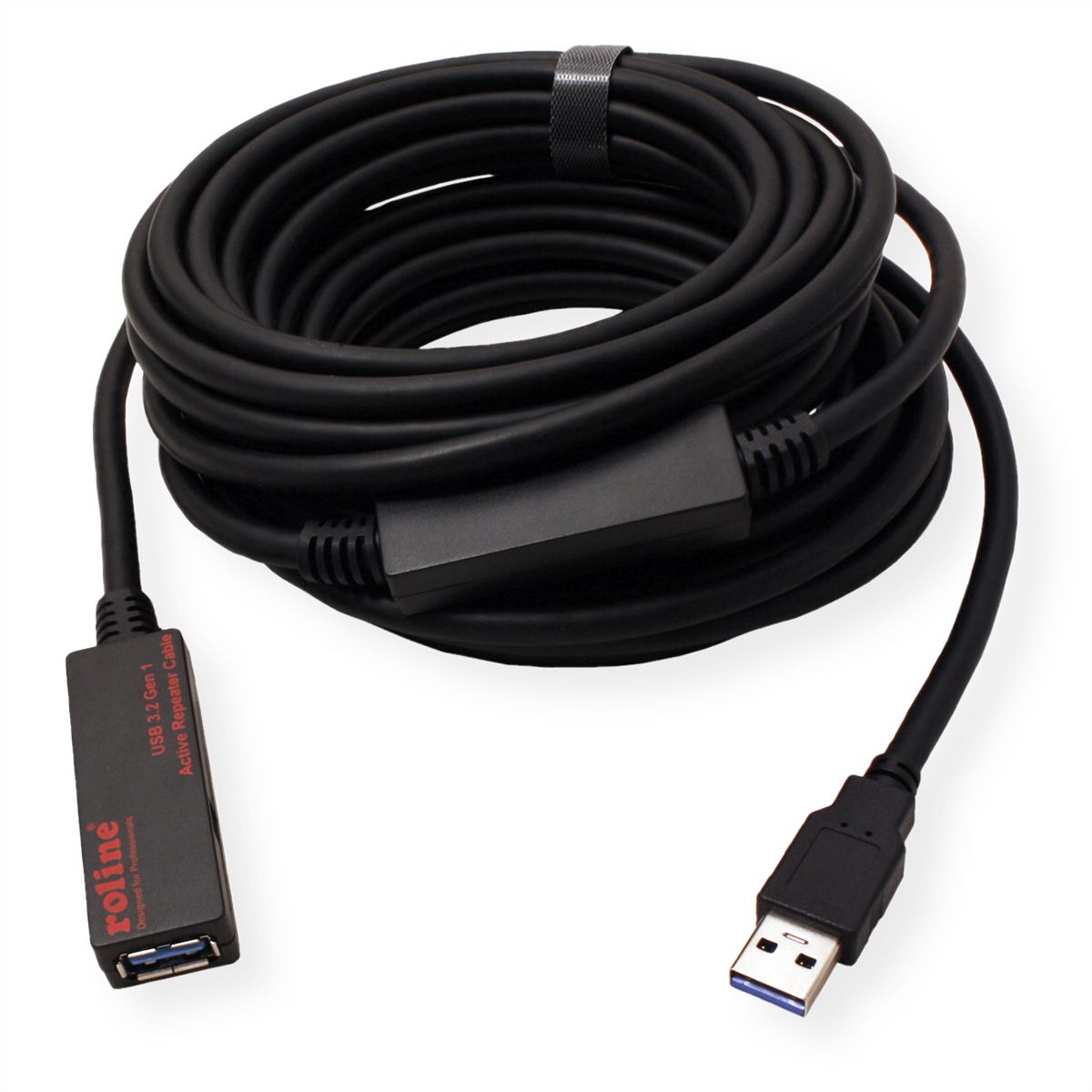 ROLINE USB 3.2 Gen 1 Actieve Repeater kabel, zwart, 10 m