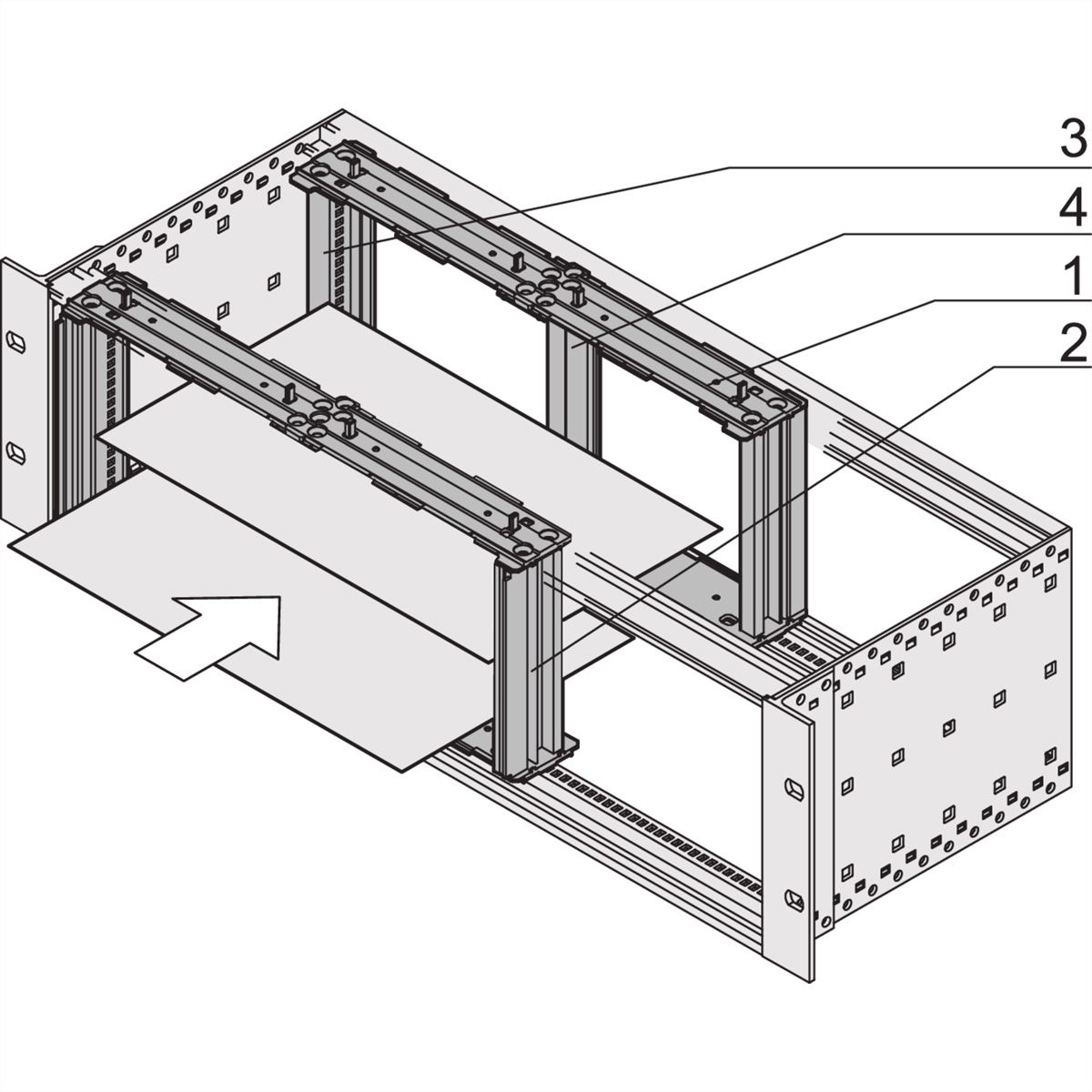 SCHROFF Board Cage voor horizontale montage, 3 HE, 20 HE