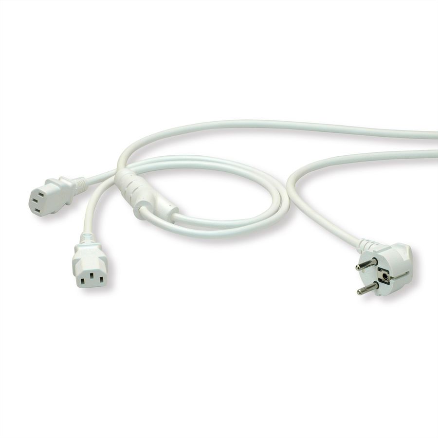 ROLINE Y stroomkabel, wit, 2 m