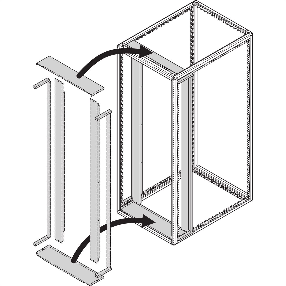 SCHROFF Varistar Air Separation Blanking Cover 800W, 70 mm Recessed, Reduction Bracket, 2200H