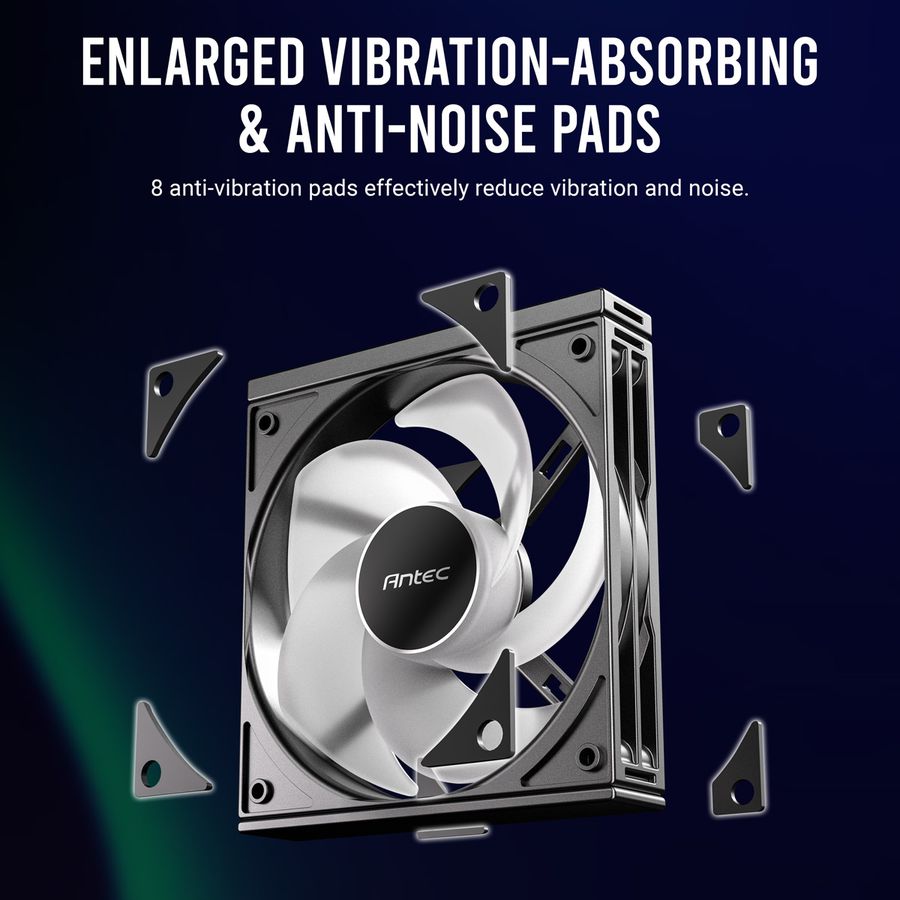 ANTEC C120 ARGB Fan Reverse PC Case Fan 120mm 3-in-1-Pack, black