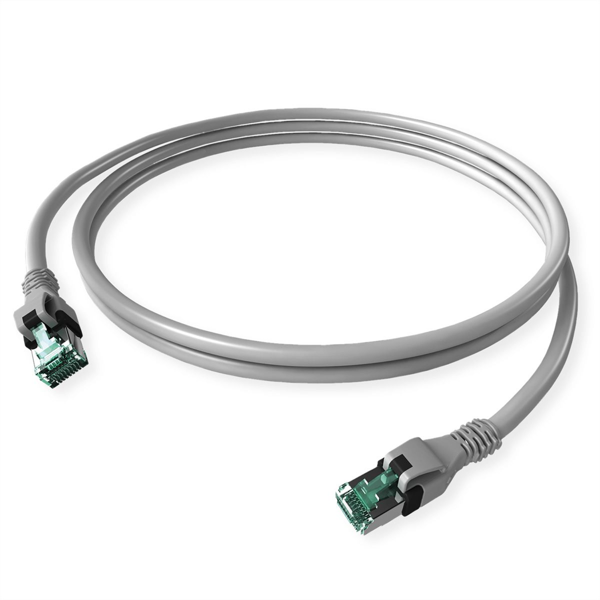 EasyLan DualBoot PushPull IP20 patchkabel, Cat.6A (Klasse EA), S/FTP, grijs, 1 m