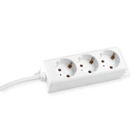 BACHMANN SELLY socket strip 3x earthing contact, mounting lugs, white, 1.5 m