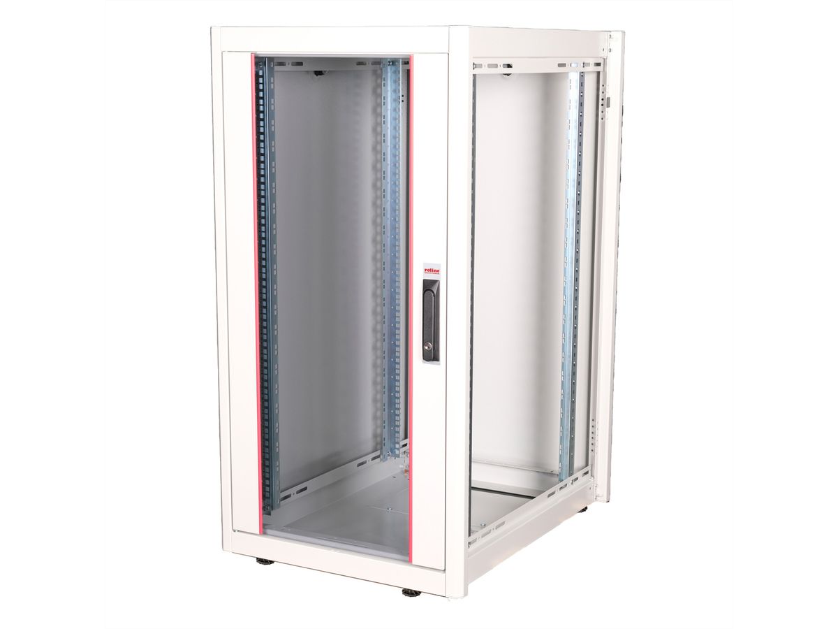 ROLINE 19-inch netwerkkast Basic 22 U, 600x800 BxD Glazen deur grijs