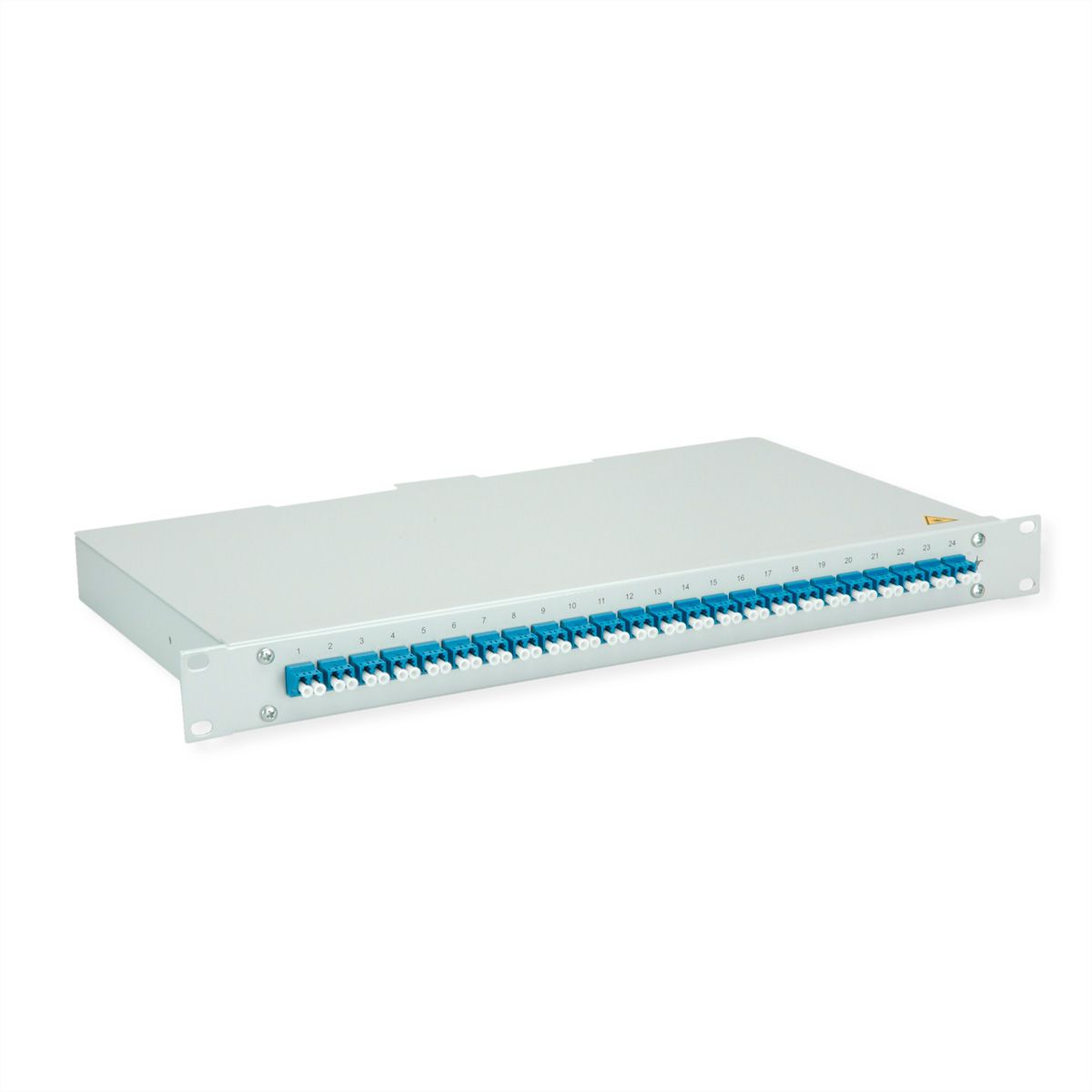 TELEGÄRTNER BASIS eco LWL-Panel mit Kupplungen, 24x LC Duplex, blau, OS2