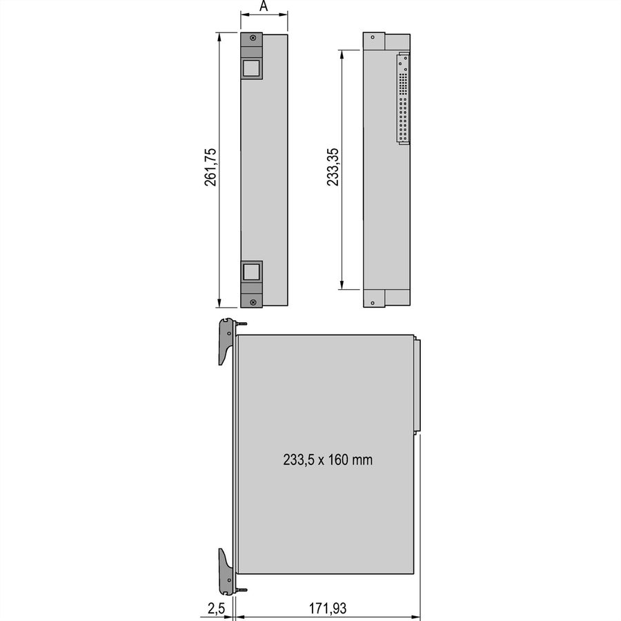 SCHROFF voeding 19" voor CompactPCI, AC/DC, 6 HE, 8 PK