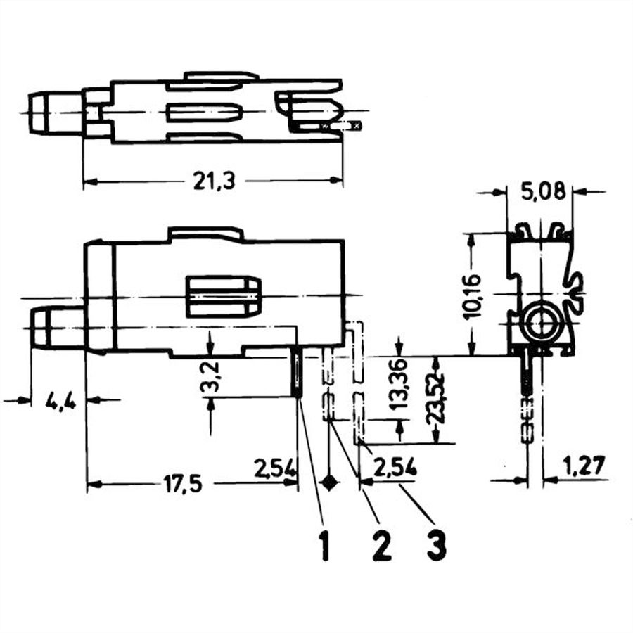 SCHROFF Single LED Test Socket, Ø 2 mm, Long Type, Mounting Plane 1