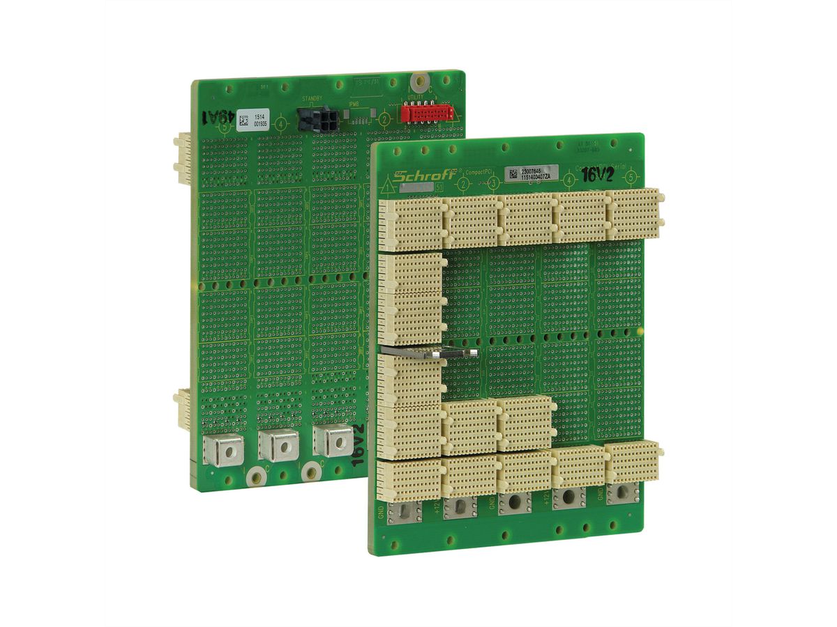 SCHROFF CPCI seriële backplane, 3 HE, 5 sleuven, systeemsleuf links, full-mesh, zonder RIO