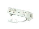 BACHMANN DESK2 ALU WHITE 2x earthing contact, USB Charger 22W A&C, 0.2m GST18