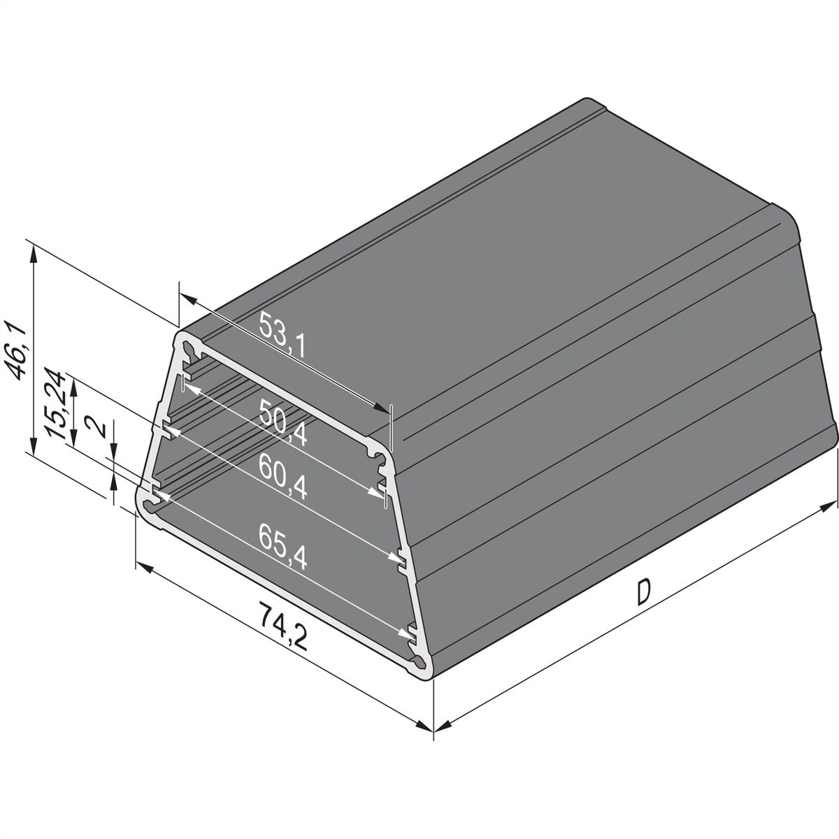 SCHROFF Minipac Trapezoid Shape Case, Wall Mount